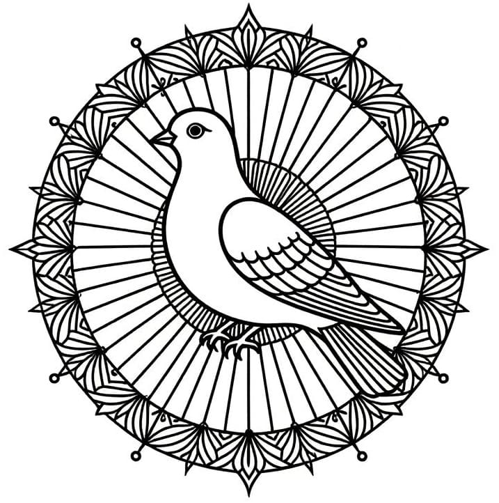 Coloriage Mandala Oiseau 4