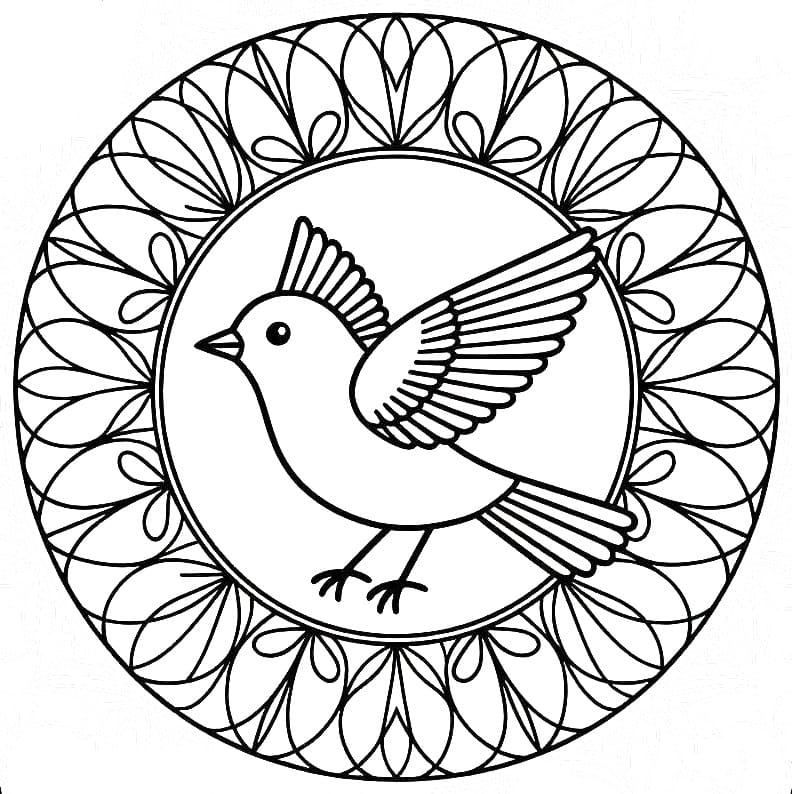 Coloriage Mandala Oiseau Gratuit