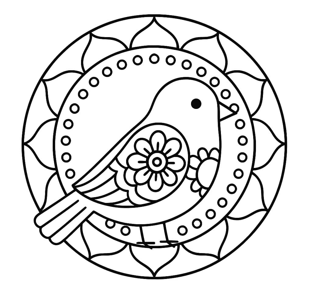 Coloriage Mandala Oiseau Imprimable Gratuit