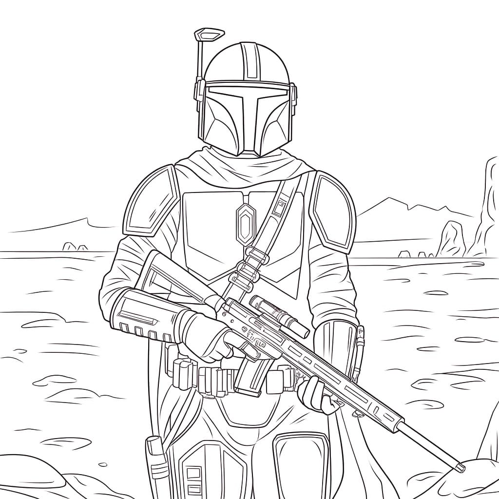 Coloriage Mandalorian 3