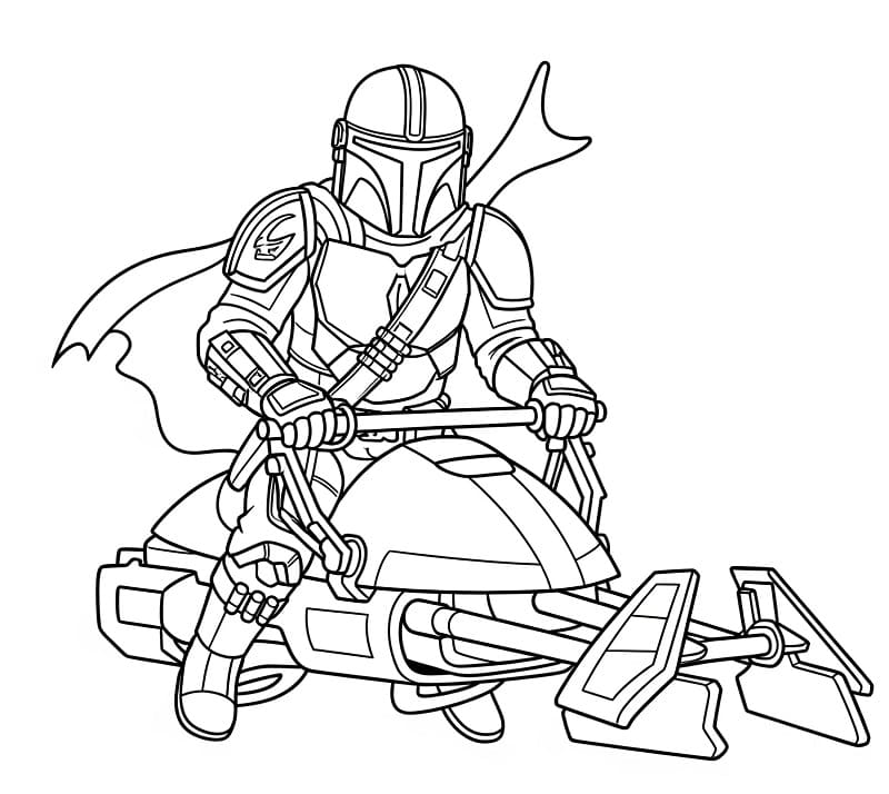 Coloriage Mandalorian Gratuit Pour les Enfants