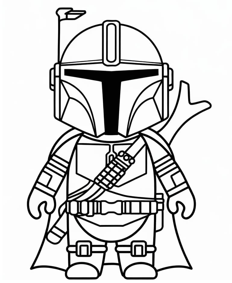 Coloriage Mandalorian Mignon