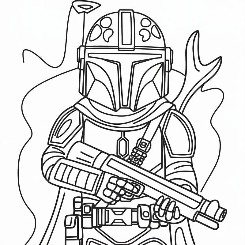 Coloriage Mandalorian Pour les Enfants de 1 an