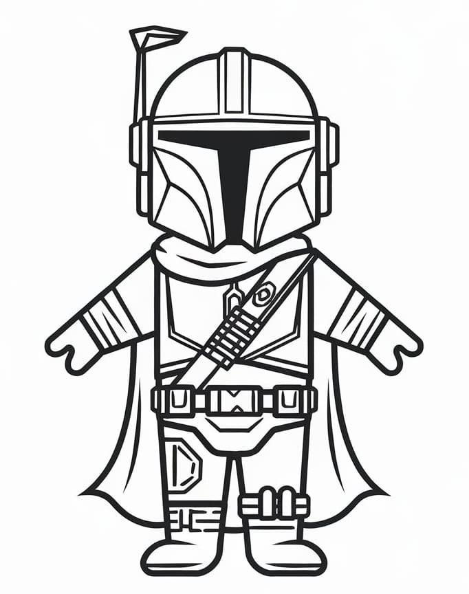 Coloriage Mandalorian Pour les Enfants de 2 ans