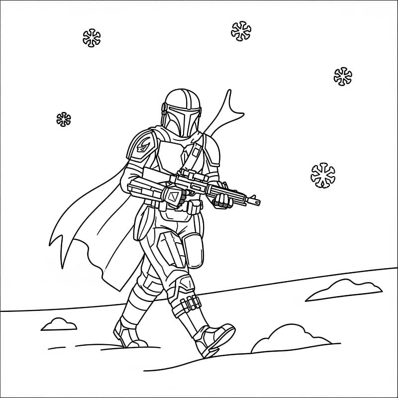Coloriage Mandalorian Pour les Enfants