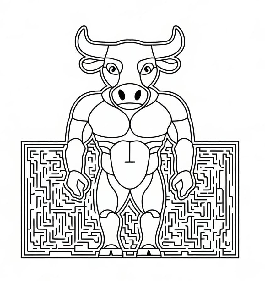 Coloriage Minotaure Dans la Mythologie Grecque