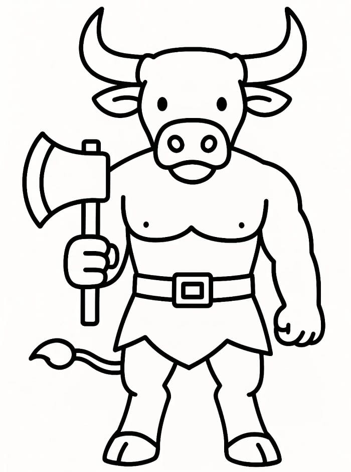 Coloriage Minotaure Imprimable Gratuit Pour les Enfants