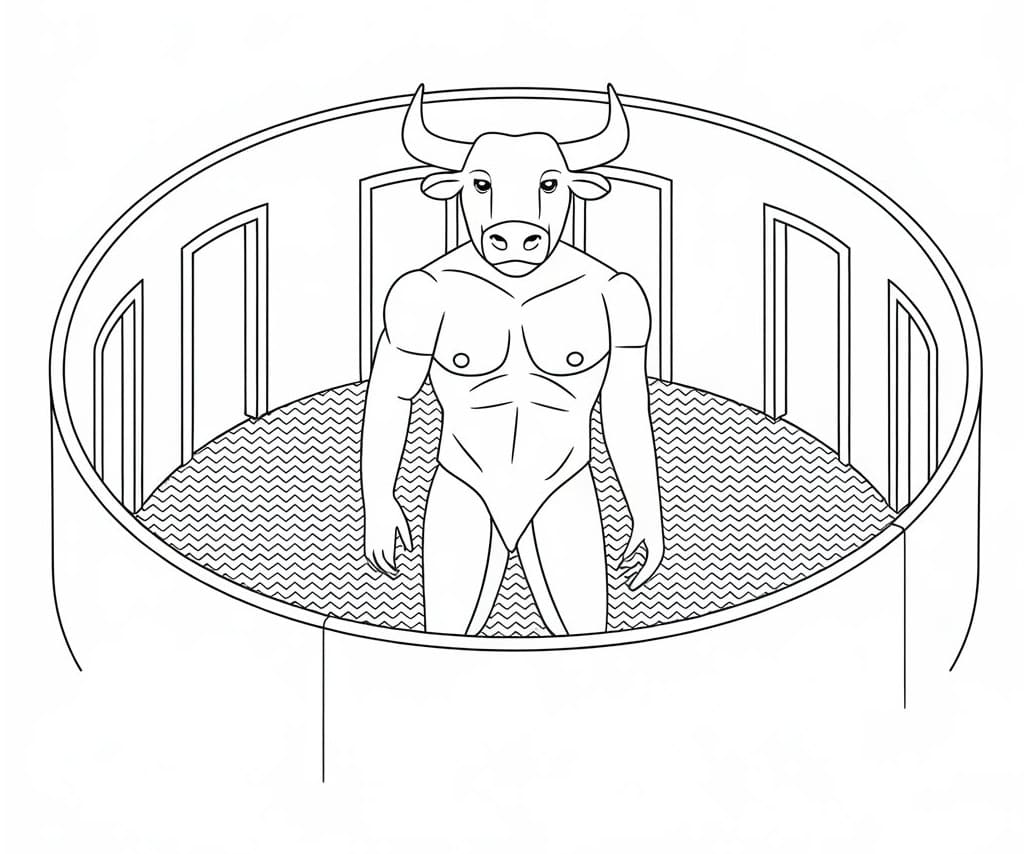 Coloriage Minotaure Mythologie Grecque