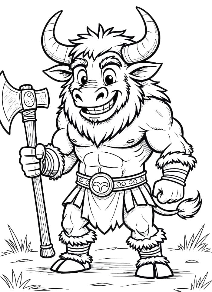 Coloriage Minotaure Pour Enfants