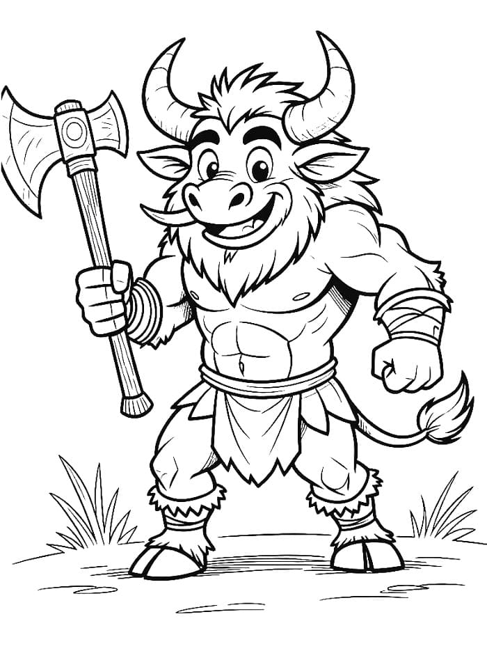 Coloriage Minotaure Pour les Enfants