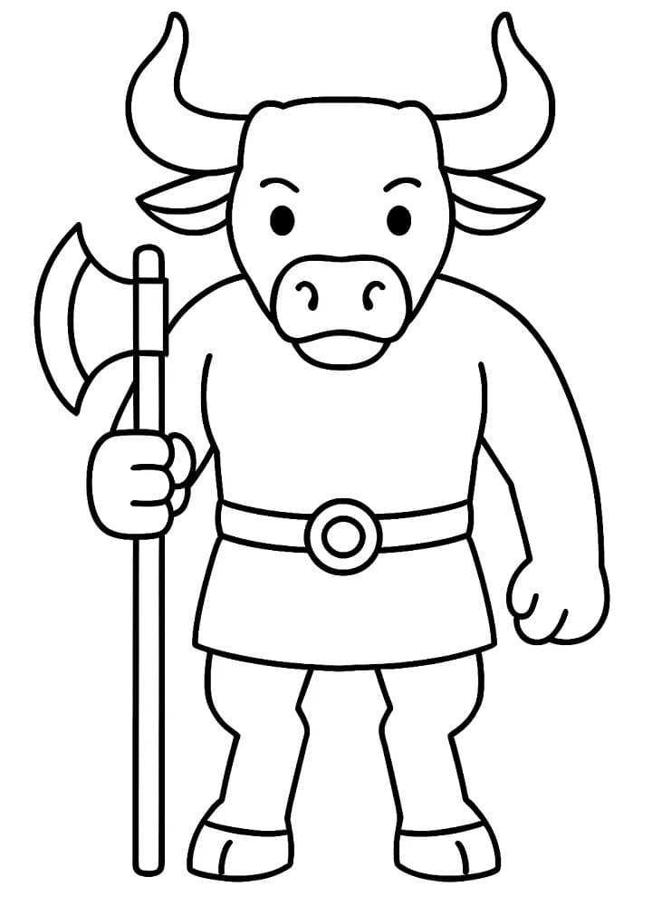 Coloriage Minotaure simple