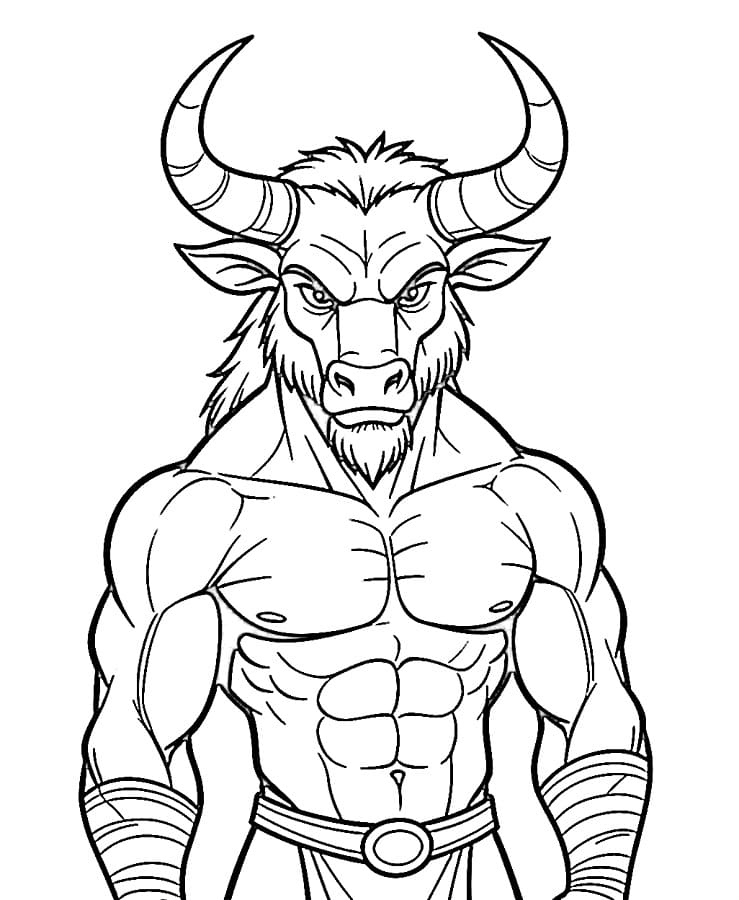 Coloriage Mythologie Grecque Minotaure