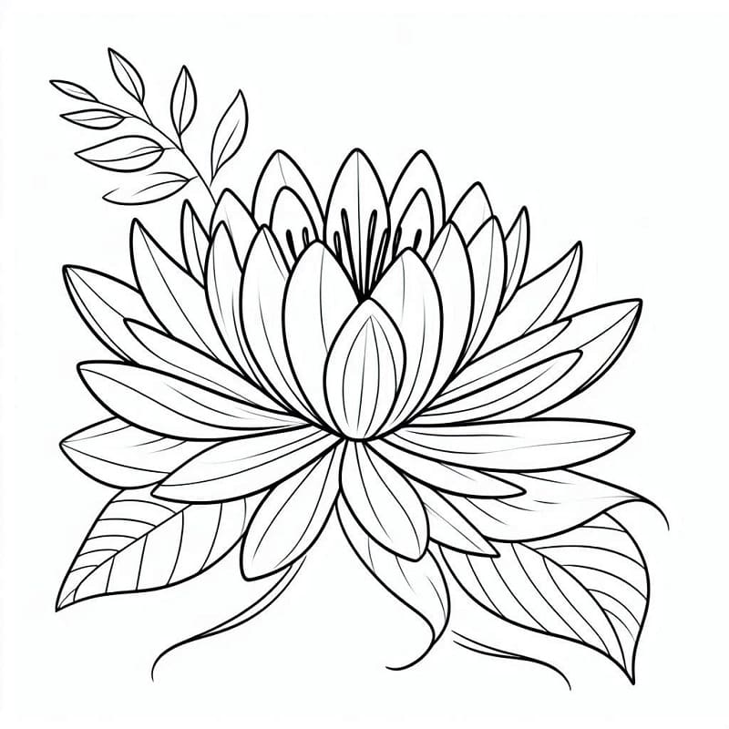 Coloriage Nénuphar Imprimable Gratuit Pour les Enfants