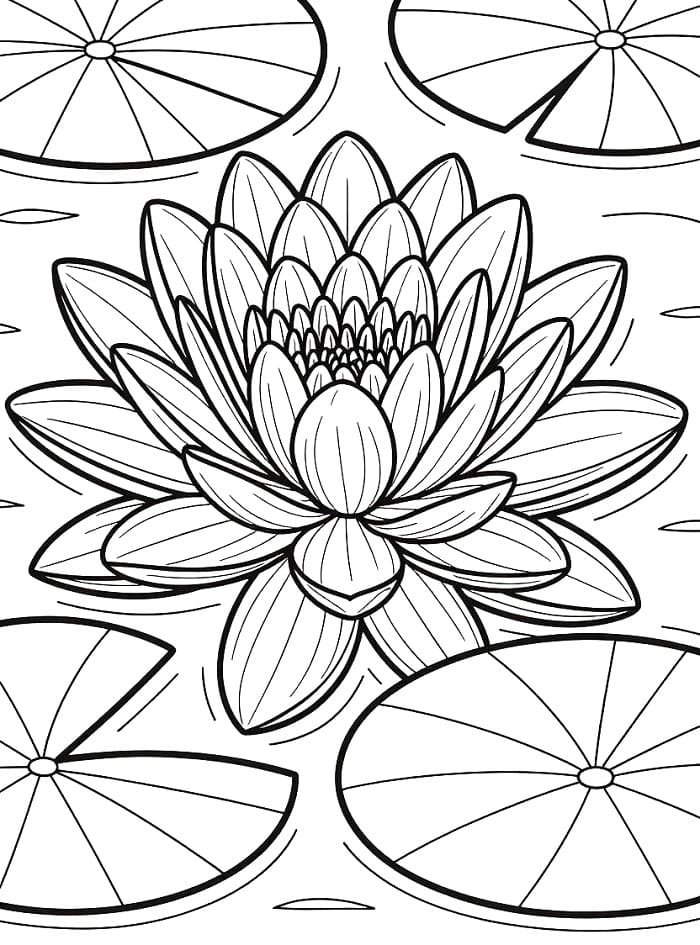 Coloriage Nénuphar Pour les Enfants