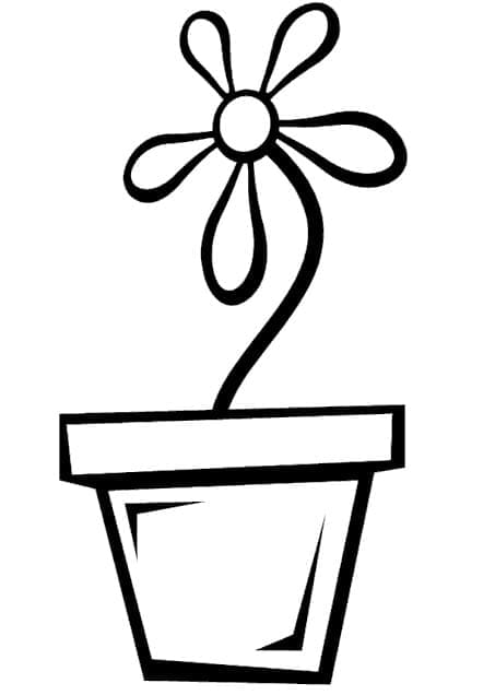 Coloriage Pot de Fleurs Gratuit