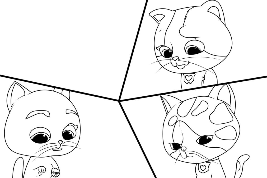 Coloriage Superchatons Imprimable Gratuit pour les Enfants