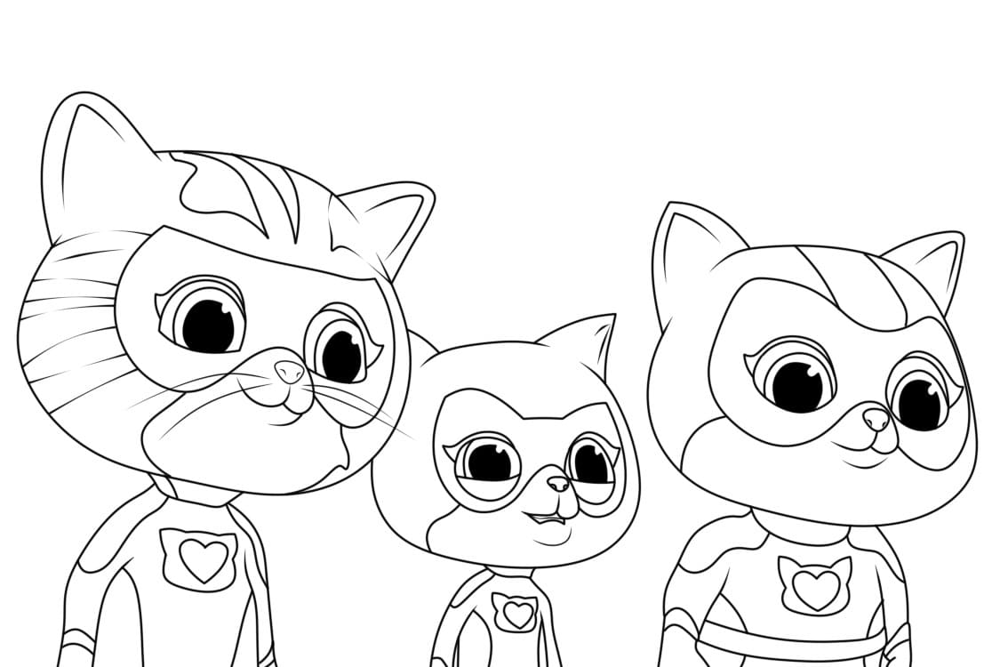 Coloriage Superchatons Imprimable pour les Enfants