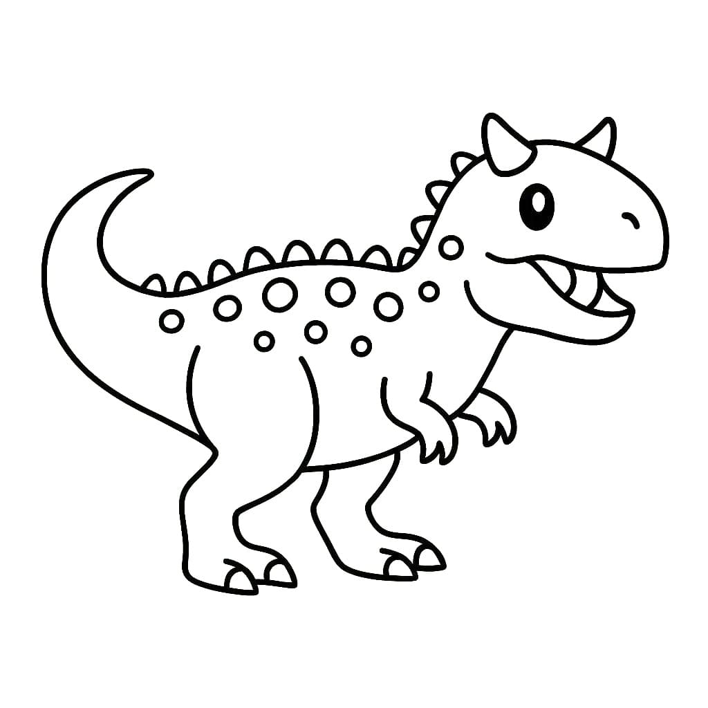 Coloriage Un Carnotaurus très Mignon