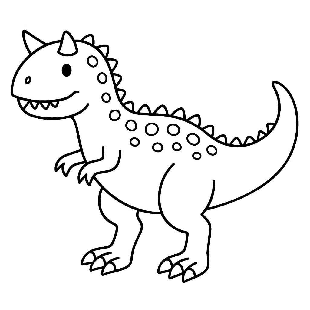 Coloriage Un Dinosaure Carnotaurus Mignon