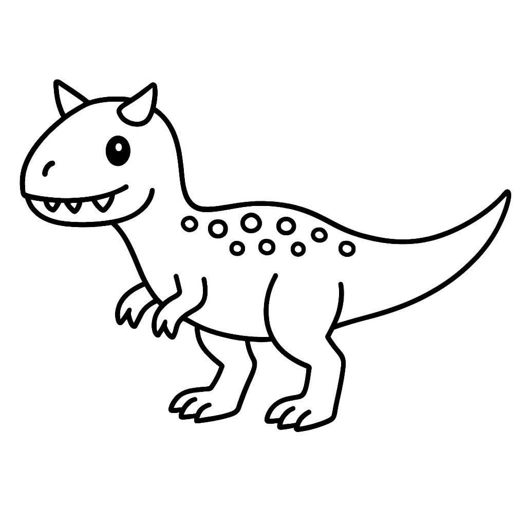 Coloriage Un Dinosaure Carnotaurus très Mignon