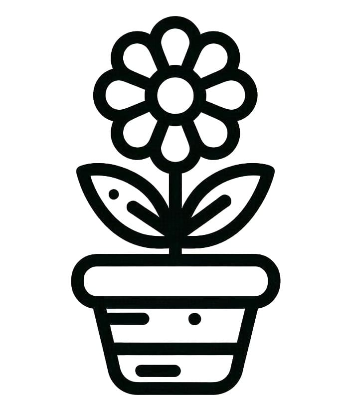 Coloriage Un joli pot de fleurs