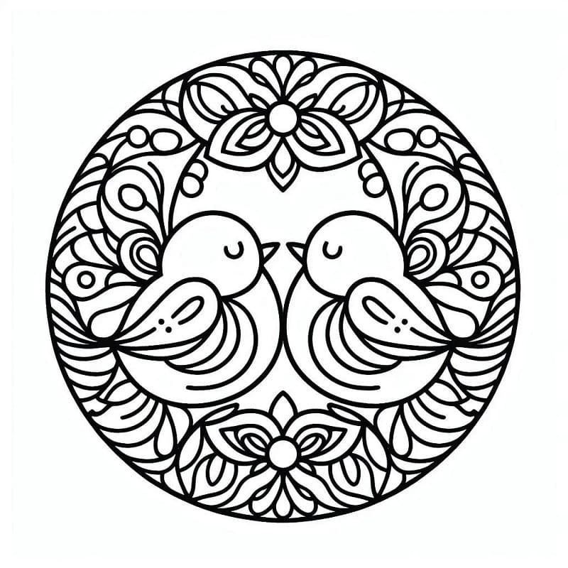 Coloriage Un Magnifique Oiseau Mandala