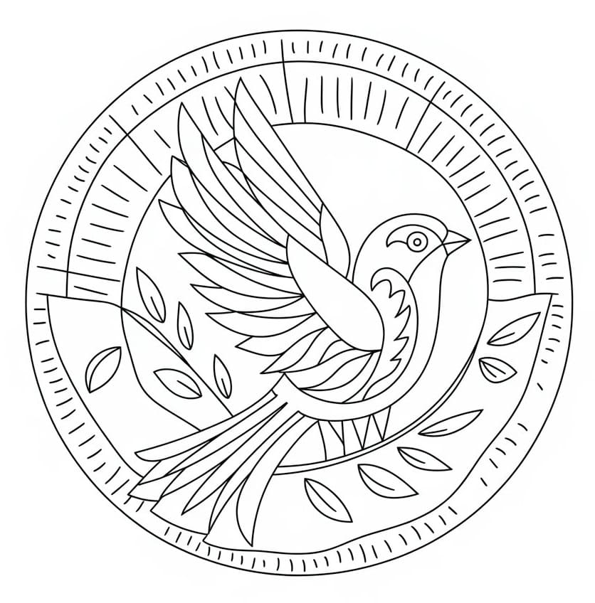 Coloriage Un Oiseau Mandala