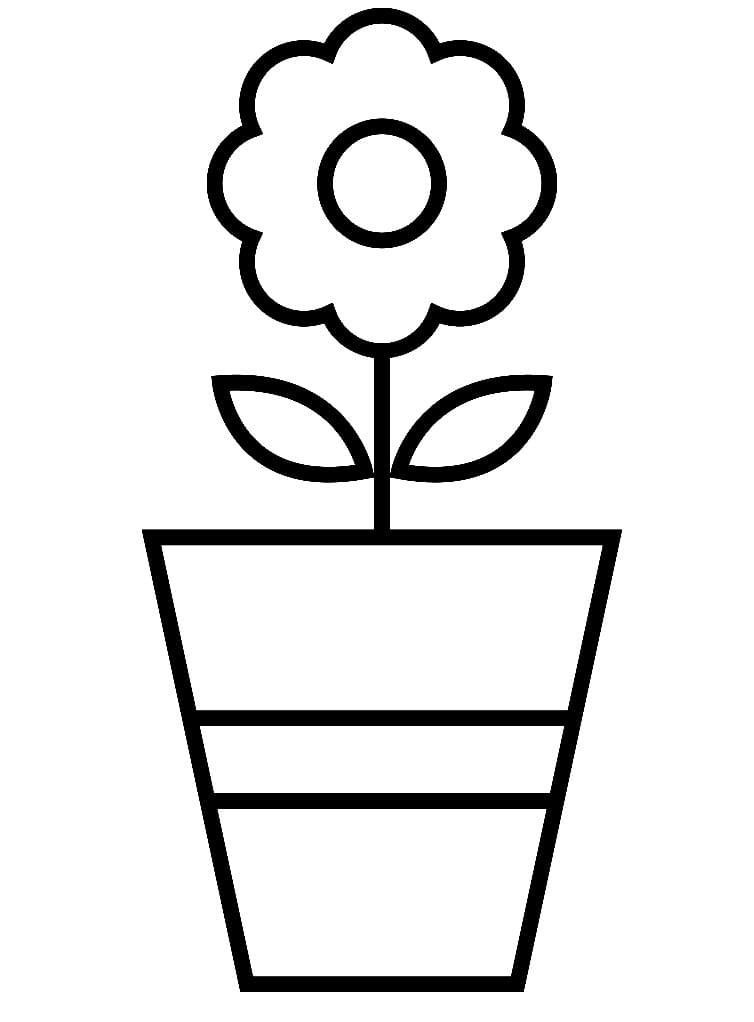 Coloriage Un Pot de Fleurs Parfait