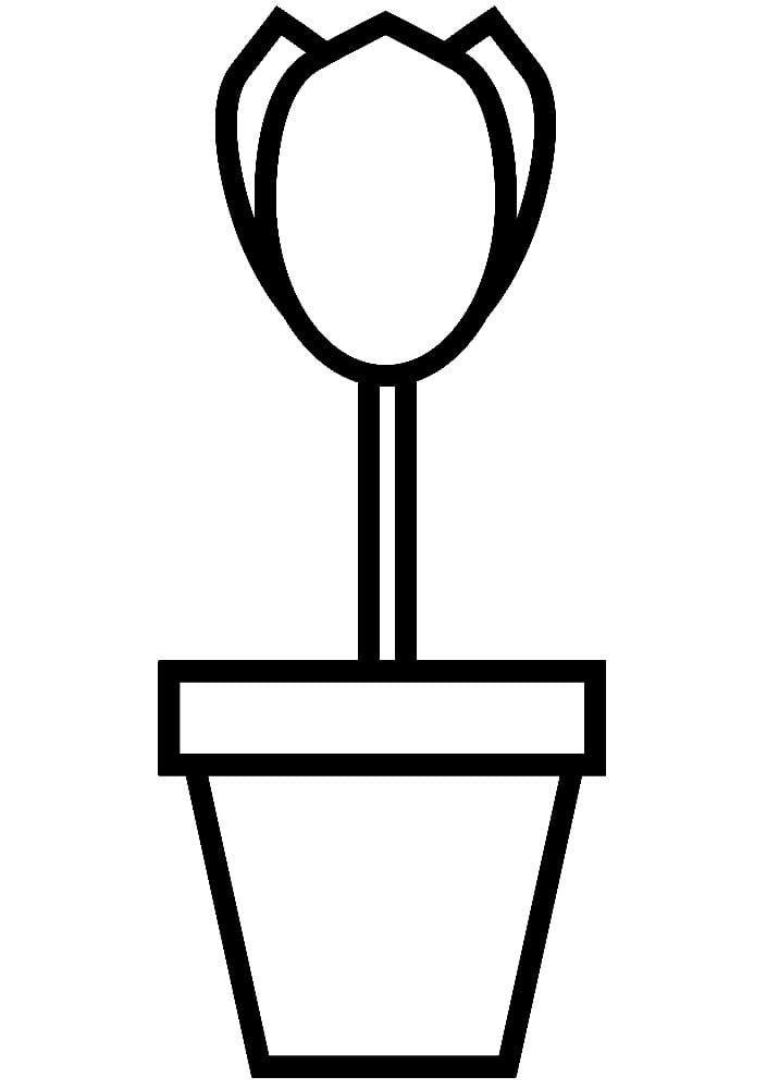 Coloriage Un Pot de Fleurs très Mignon