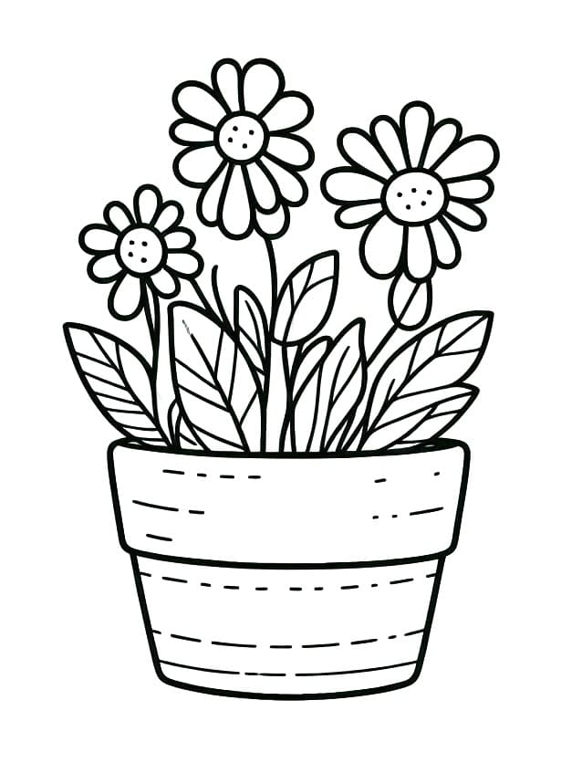 Coloriage Pot de Fleurs