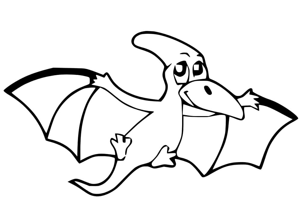 Coloriage Adorable Ptérodactyle