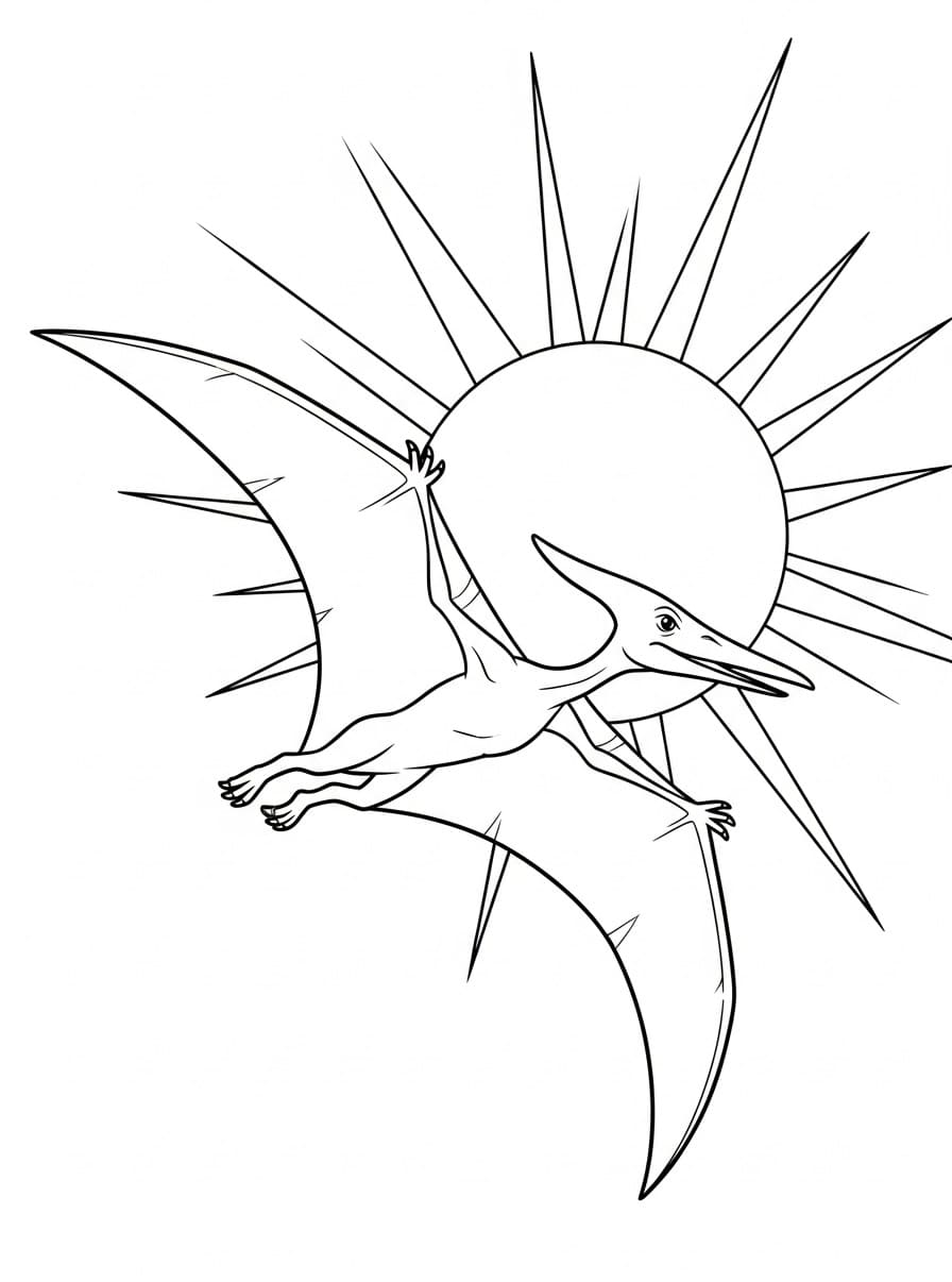 Coloriage Dessin Gratuit de Ptérodactyle