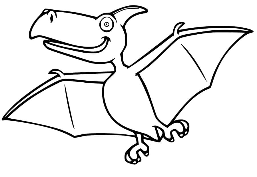 Coloriage Ptérodactyle Drôle