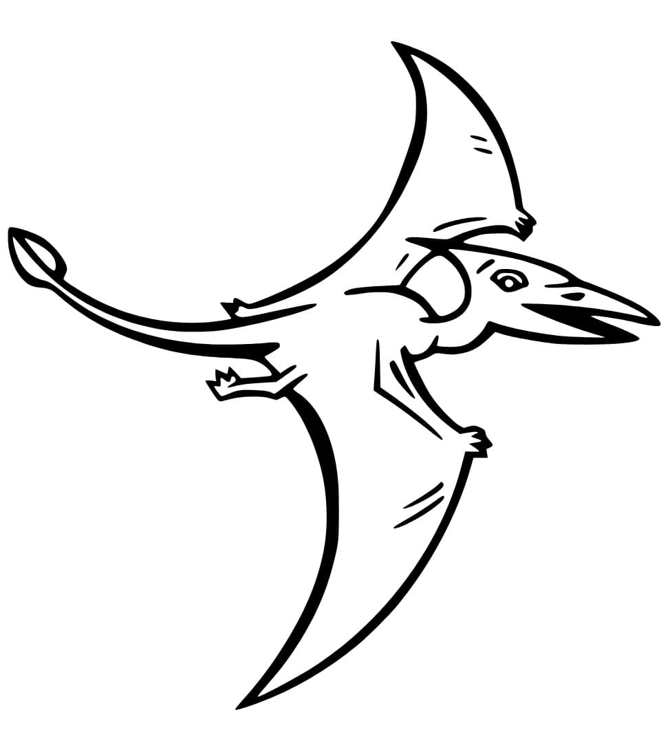 Coloriage Ptérodactyle Gratuit Pour les Enfants