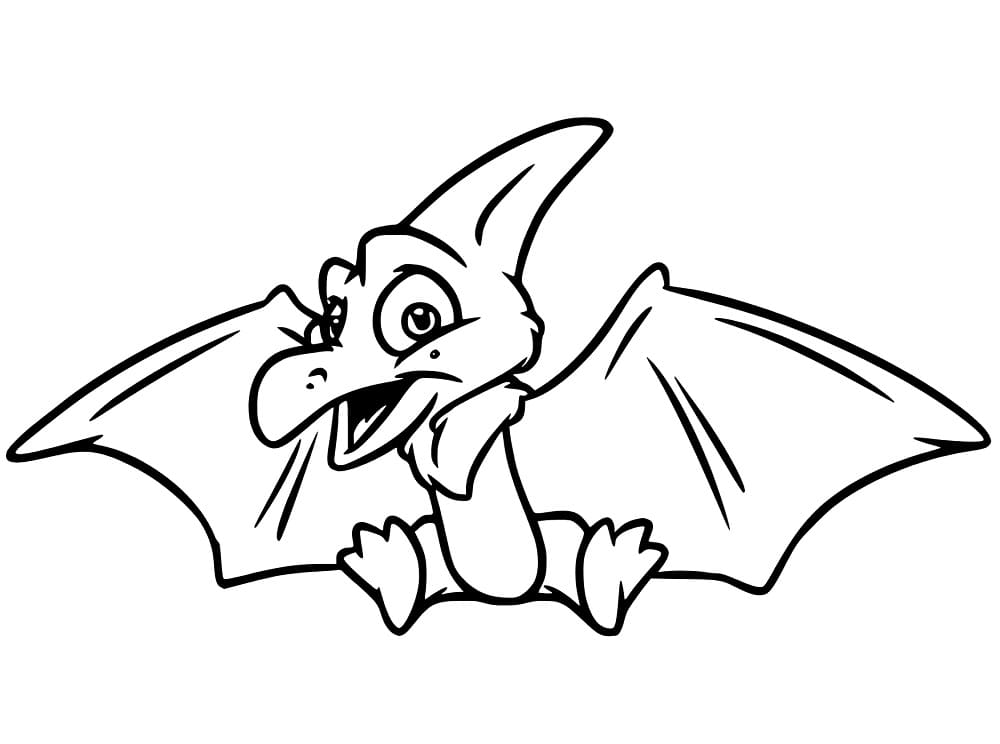 Coloriage Ptérodactyle Mignon