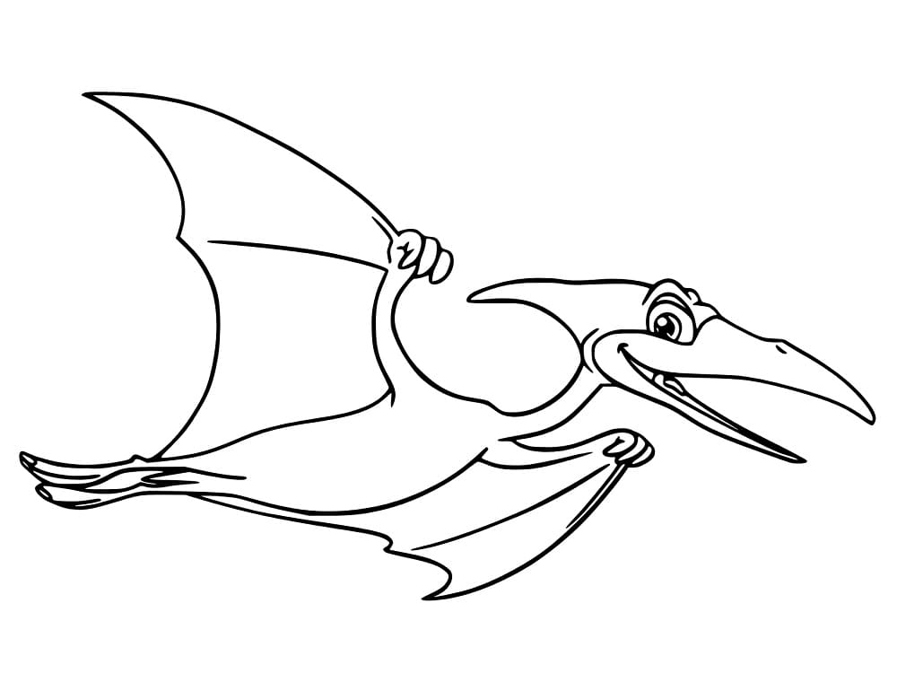 Coloriage Ptérodactyle Souriant