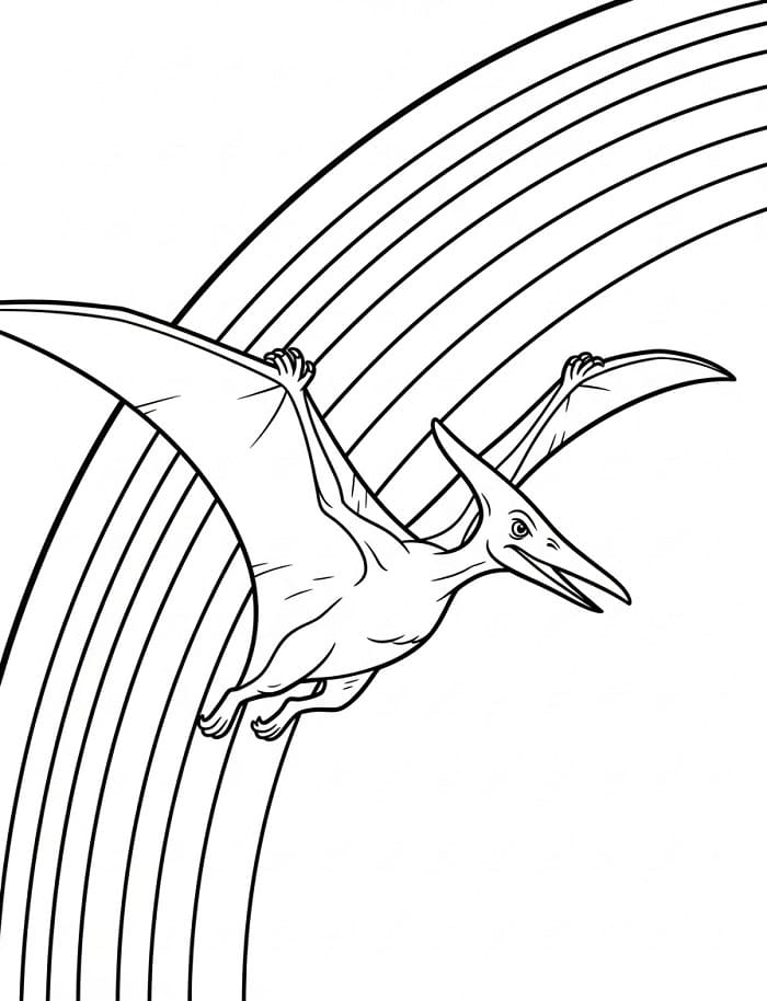 Coloriage Ptérodactyle Volant