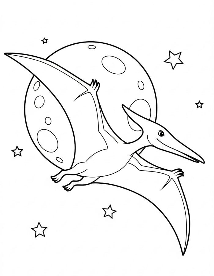Coloriage Un Ptérodactyle Volant