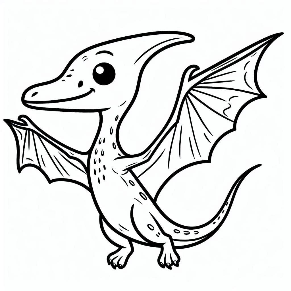 Coloriage Un Ptérodactyle très Mignon
