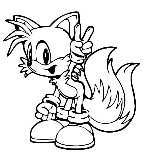 Coloriage Amical Tails