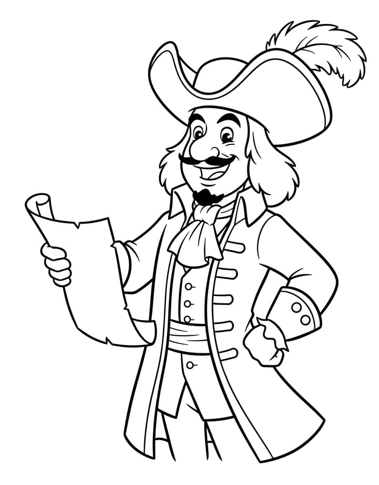 Coloriage Capitaine Crochet dans Disney