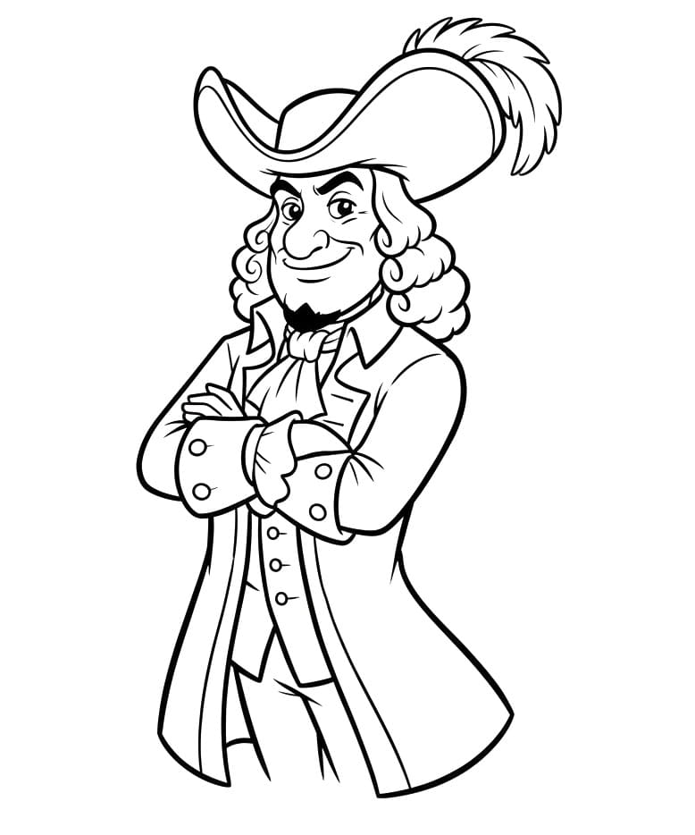 Coloriage Dessin de Capitaine Crochet Gratuit