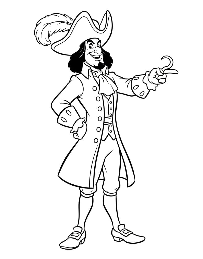 Coloriage Dessin de Capitaine Crochet