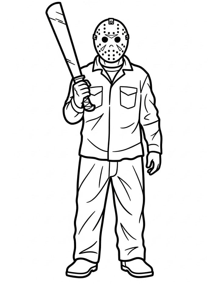 Coloriage Dessin de Jason Voorhees Gratuit