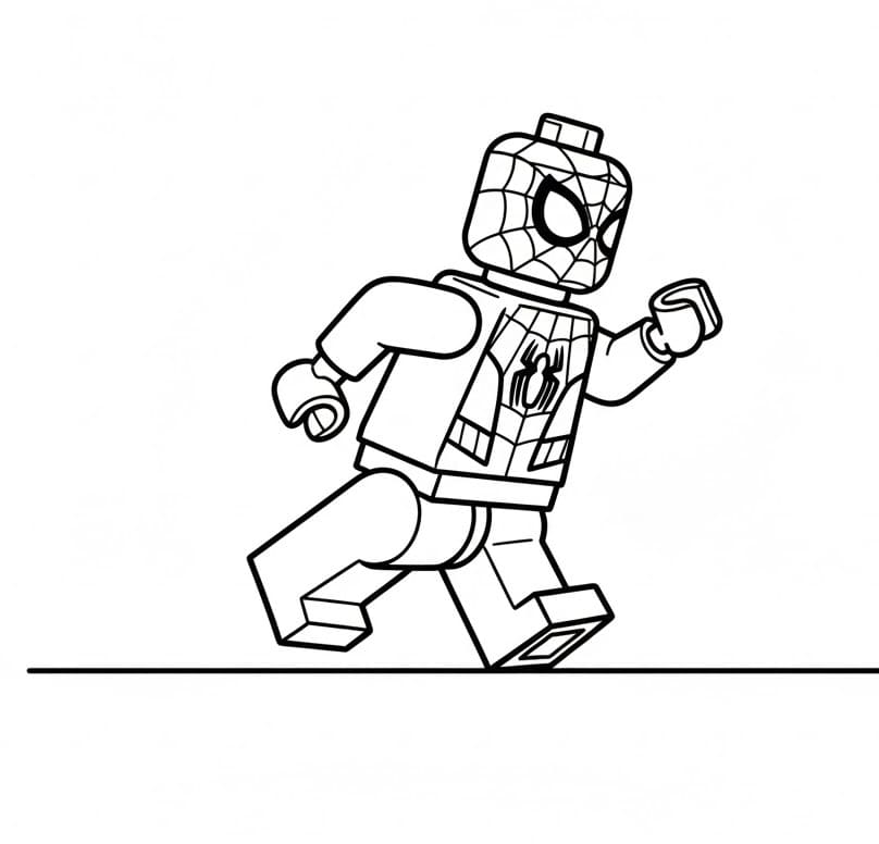Coloriage Dessin de Lego Spiderman Gratuit