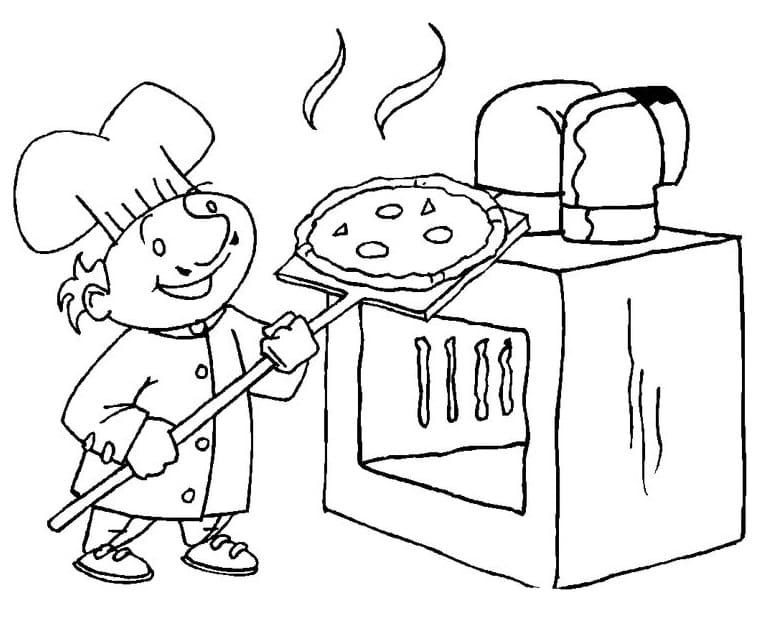 Dessin de Pizzaiolo Coloriage Dessin de Pizzaiolo