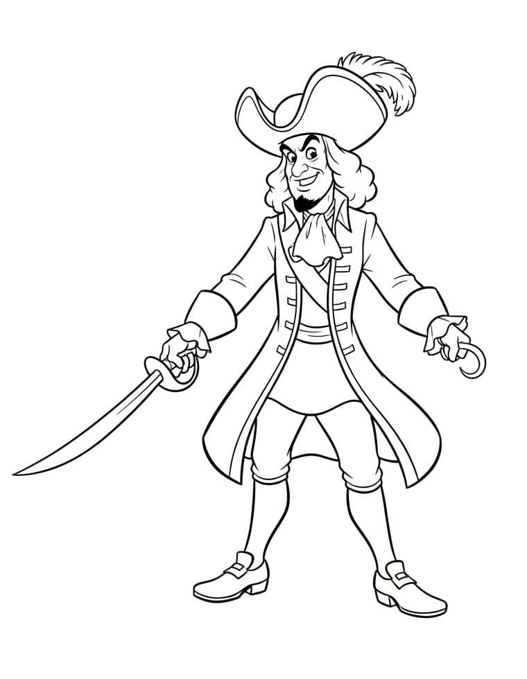 Coloriage Dessin Gratuit de Capitaine Crochet