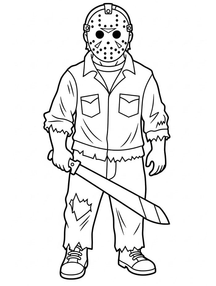Coloriage Dessin Gratuit de Jason Voorhees