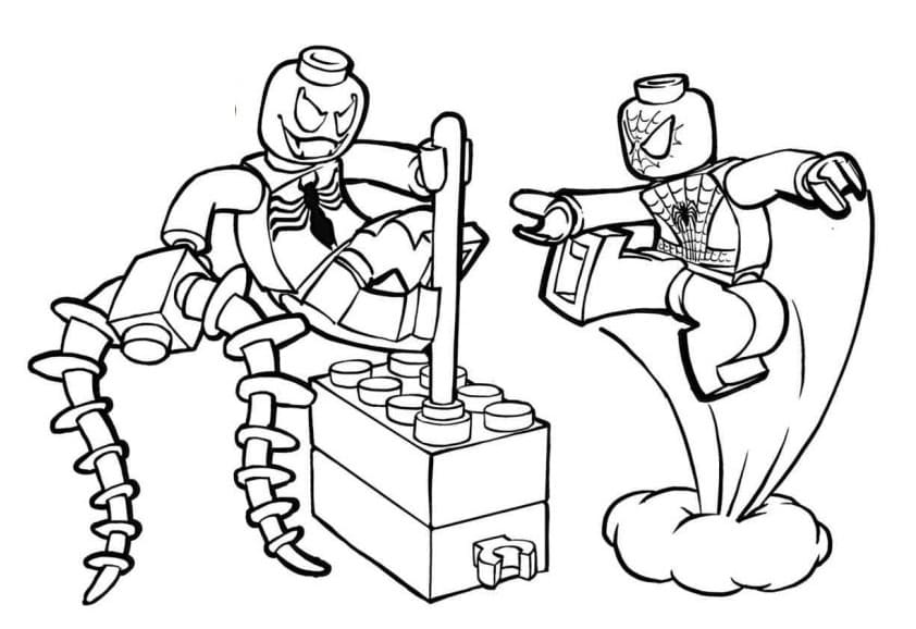 Coloriage Gratuit Lego Spiderman Pour les Enfants