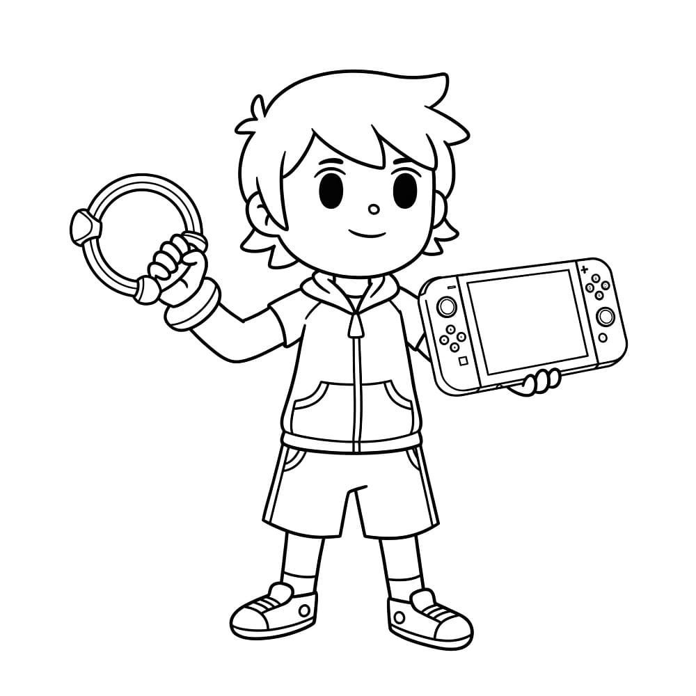 Coloriage Gratuit Nintendo Switch Pour les Enfants